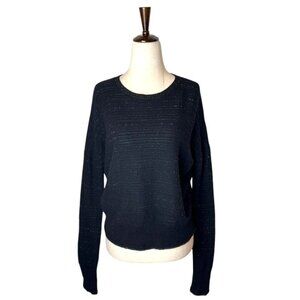 Maje Sweater Women Medium Black Metallic Wool Cashmere Blend Knit Pullover‎